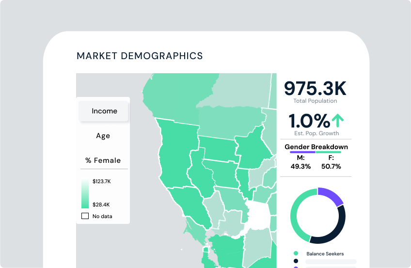 A demographics view of consumers in the market by ZIP Code