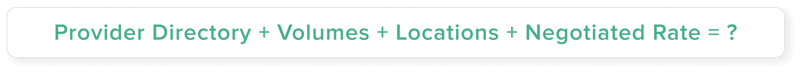 Provider Directory + Volumes + Locations + Negotiated Rate =? Provider Directory + Volumes + Locations + Negotiated Rate =?