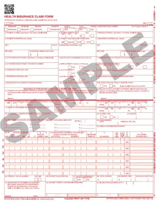 CMS 1500 Claim Form