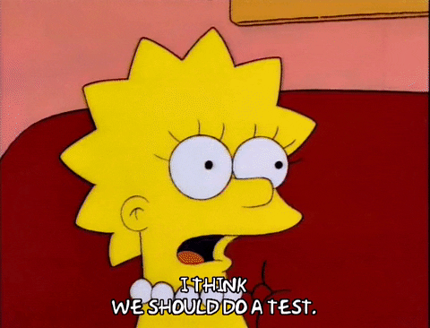 GIF of Lisa Simpson saying I Think We Should Do a Test