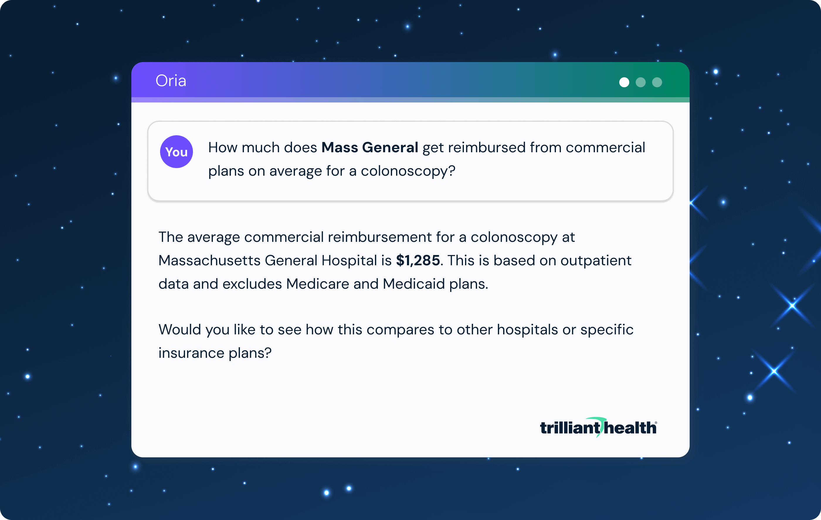 Oria against the night sky