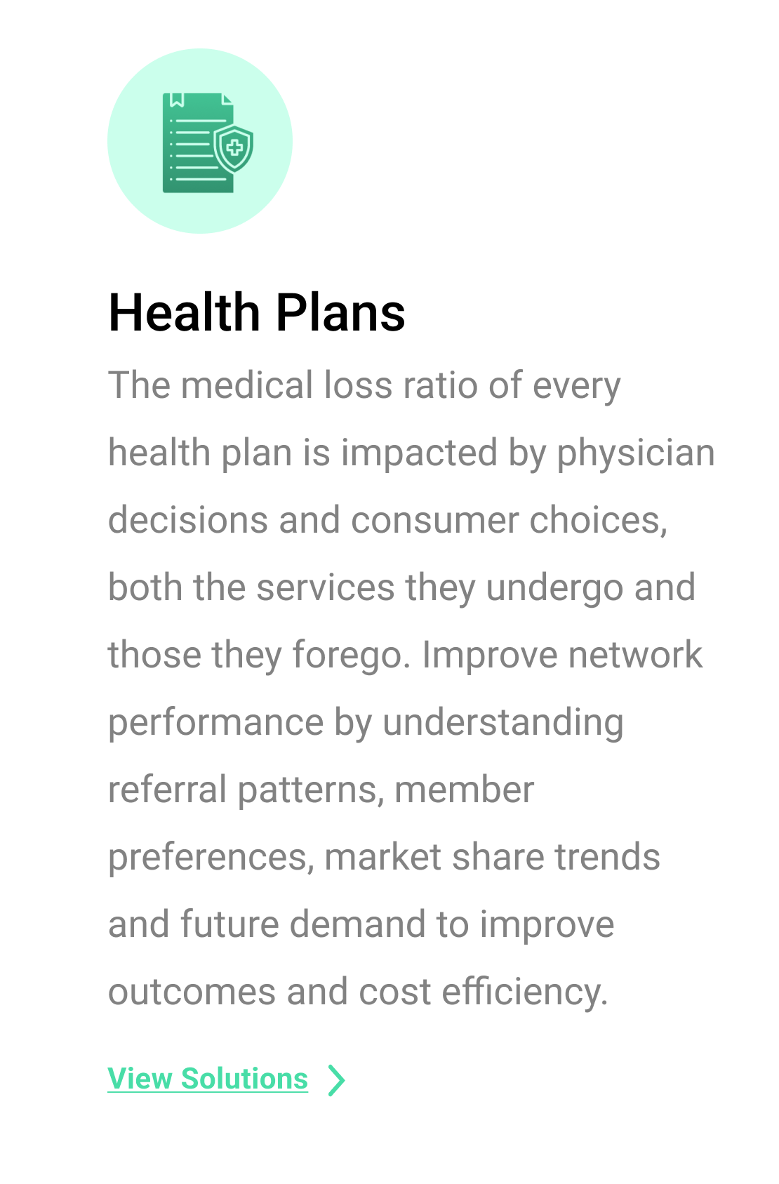 Health Plans Solutions