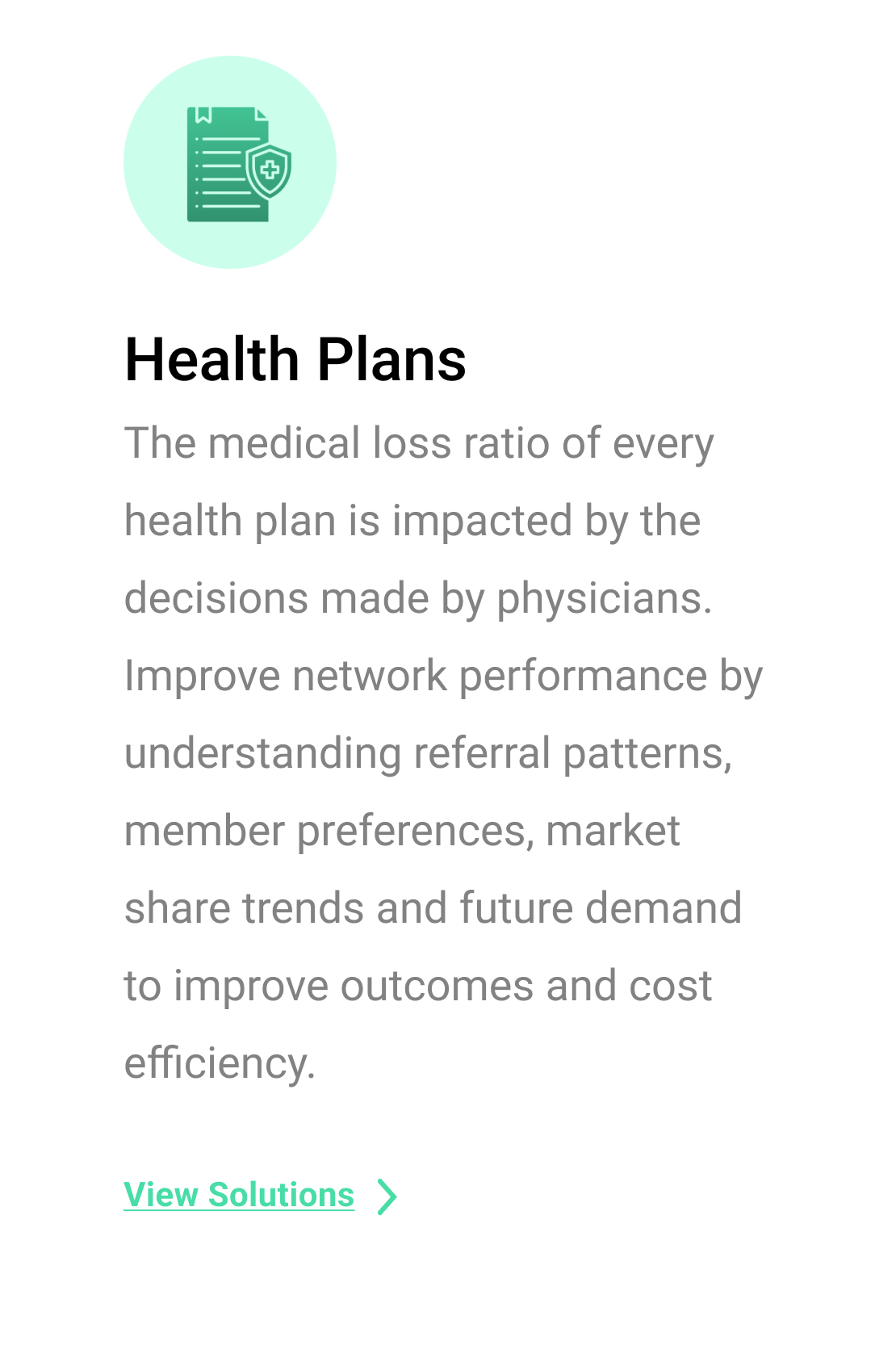Health Plans Solutions